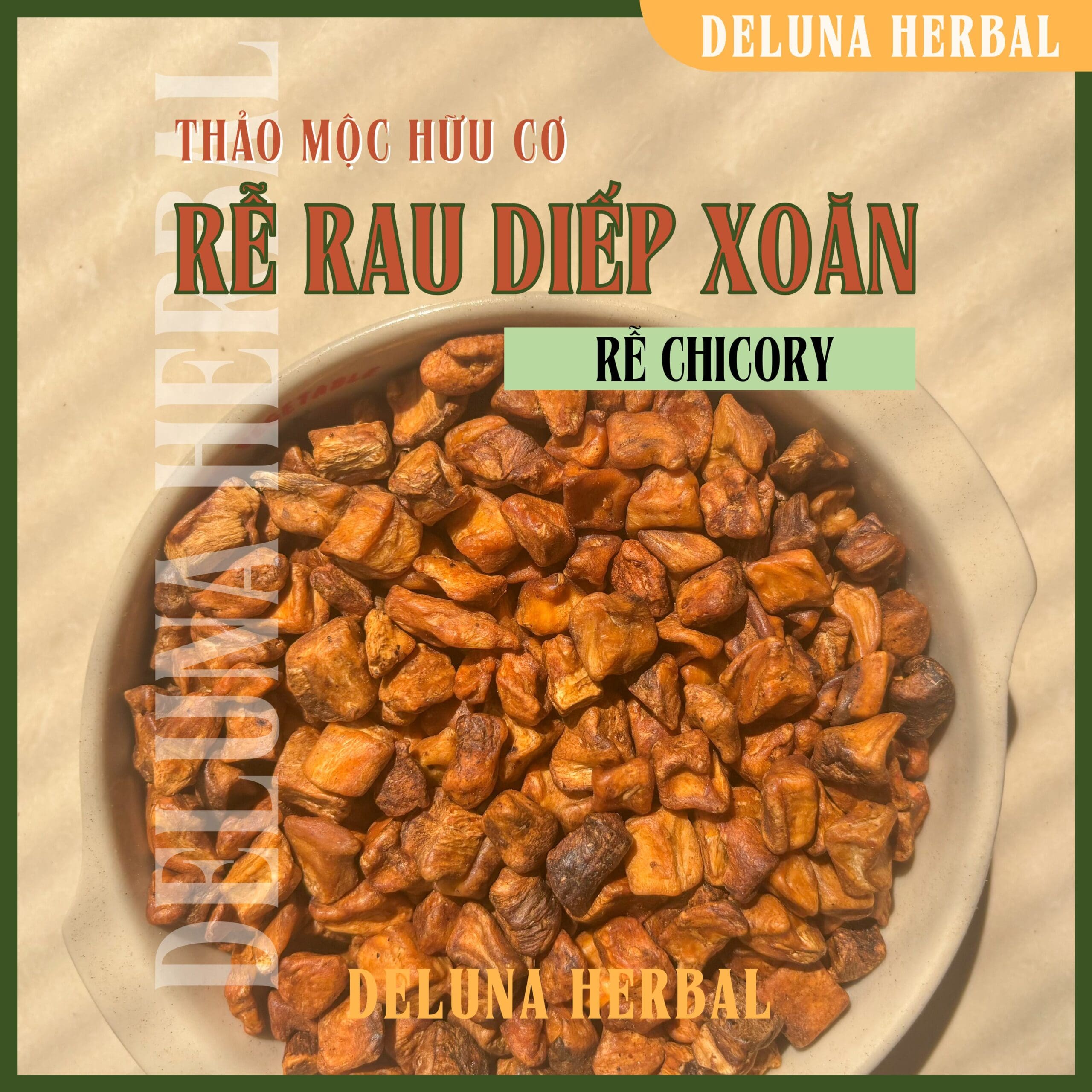Rễ rau diếp xoăn Chicory | Hữu cơ | Deluna Herbal